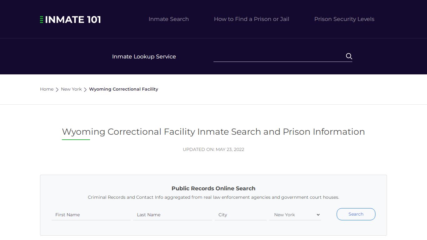 Wyoming Correctional Facility Inmate Search, Visitation ...