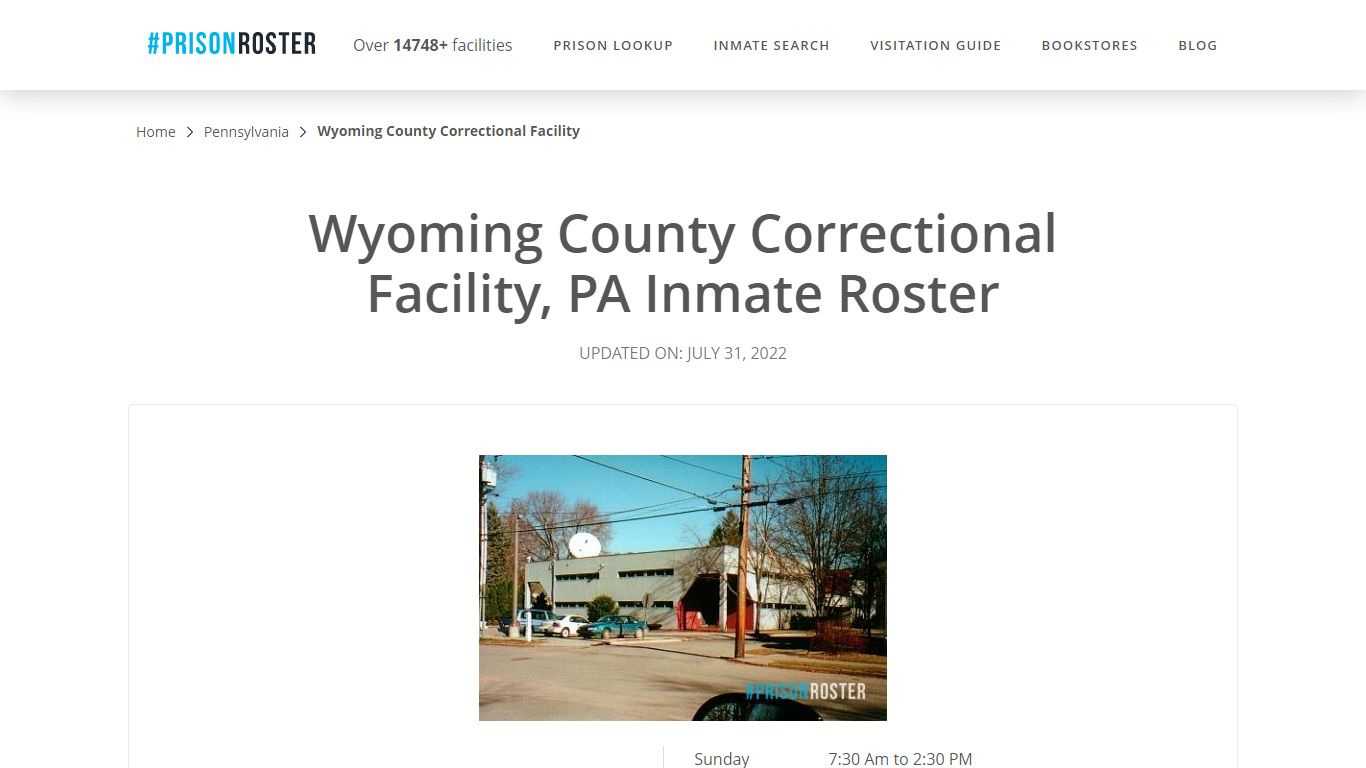 Wyoming County Correctional Facility, PA Inmate Roster